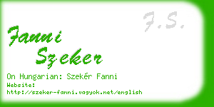 fanni szeker business card